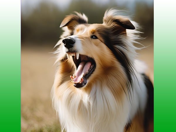 Service dog showing stress